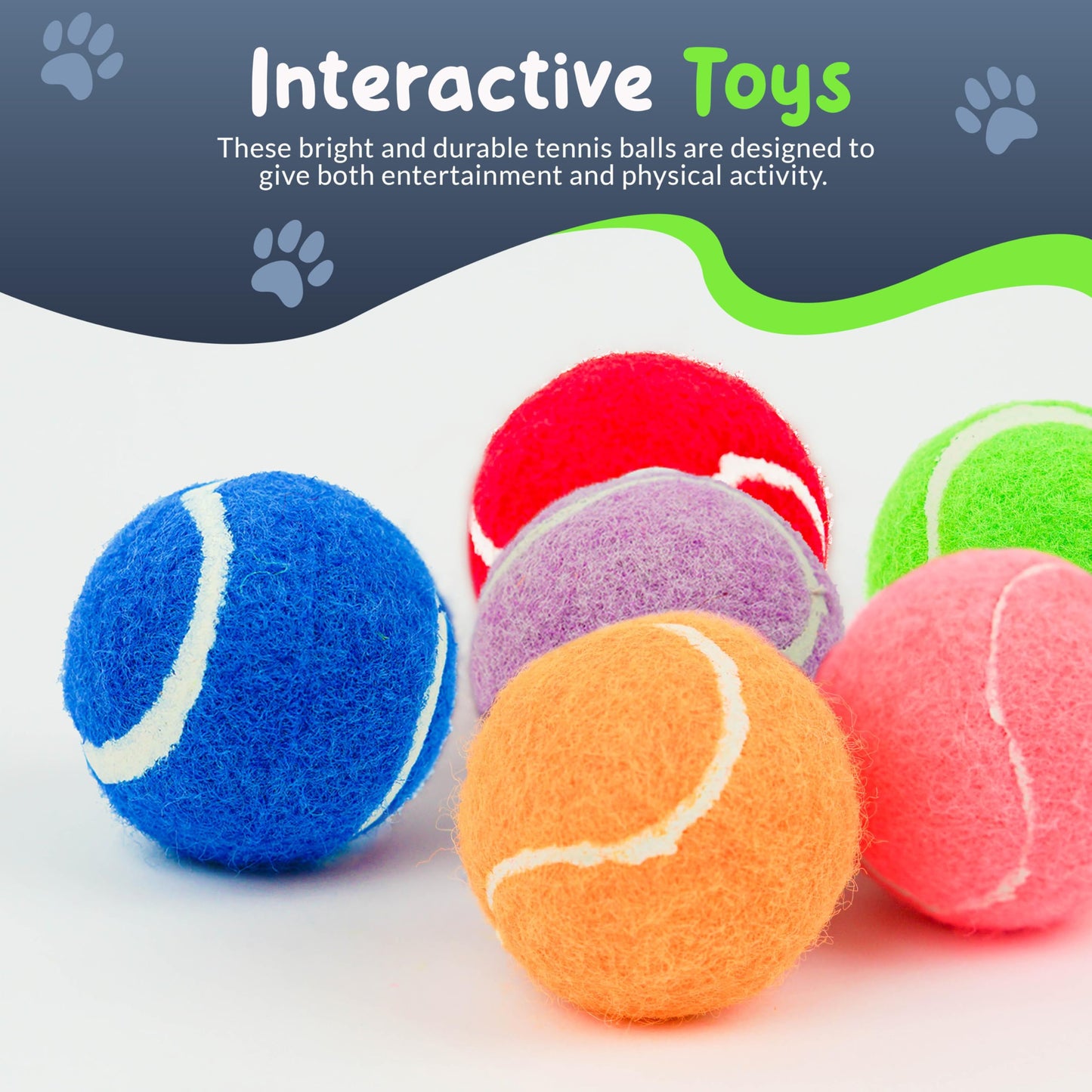 Petite Paws Squeaky Mini Tennis Balls for Small Dogs Puppy - 1.5 Inch - Dog Toys for Small Dogs, Training Positive Reinforcement, Interactive Fetch Tiny Squeaker Balls for Ball Launcher