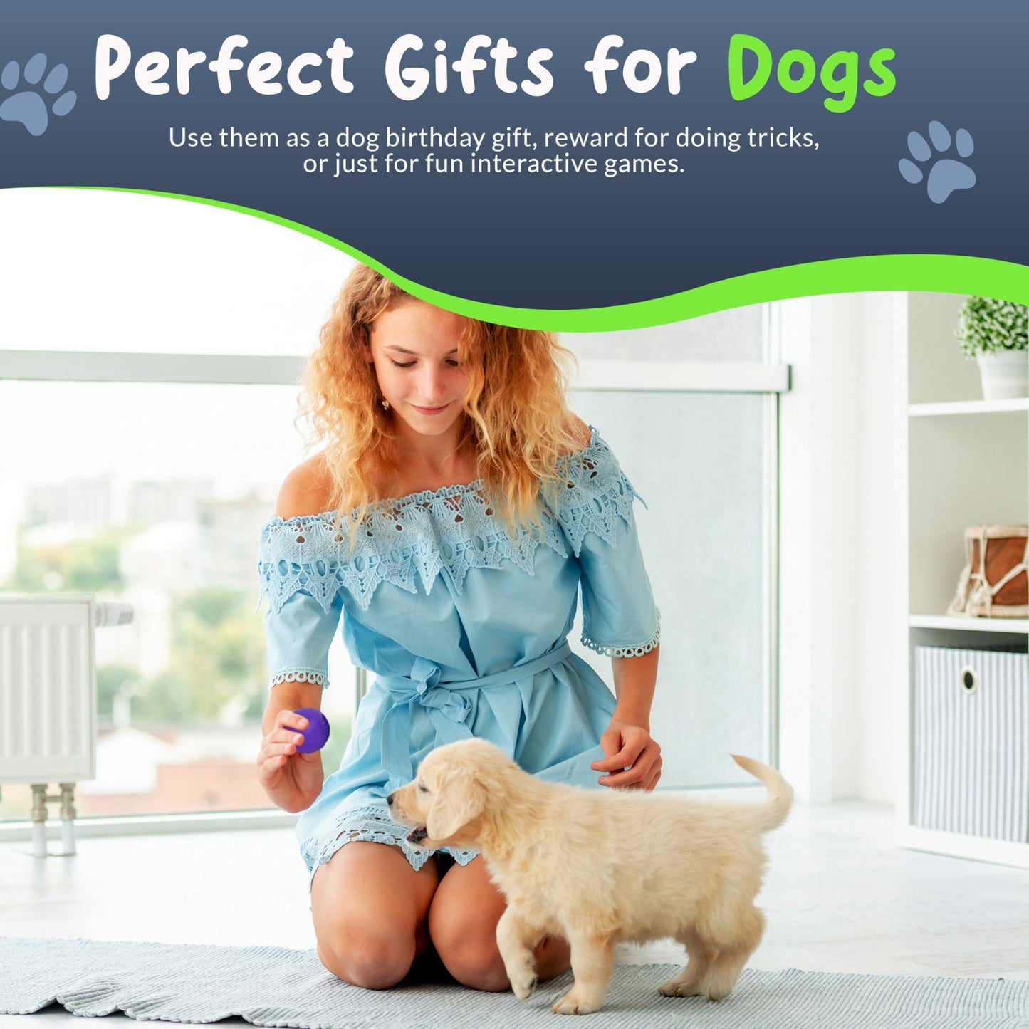 Petite Paws Balls for Aggressive Chewers - Small Dogs and Puppies Indestructible Rubber Dog Chew Toys Bulk for Miniature Toy Breeds