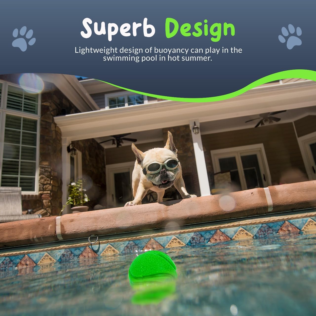 Petite Paws SuperFetch Mini Dog Balls – 1.5" Rubber Teething & Fetch Toys, 6-Pack