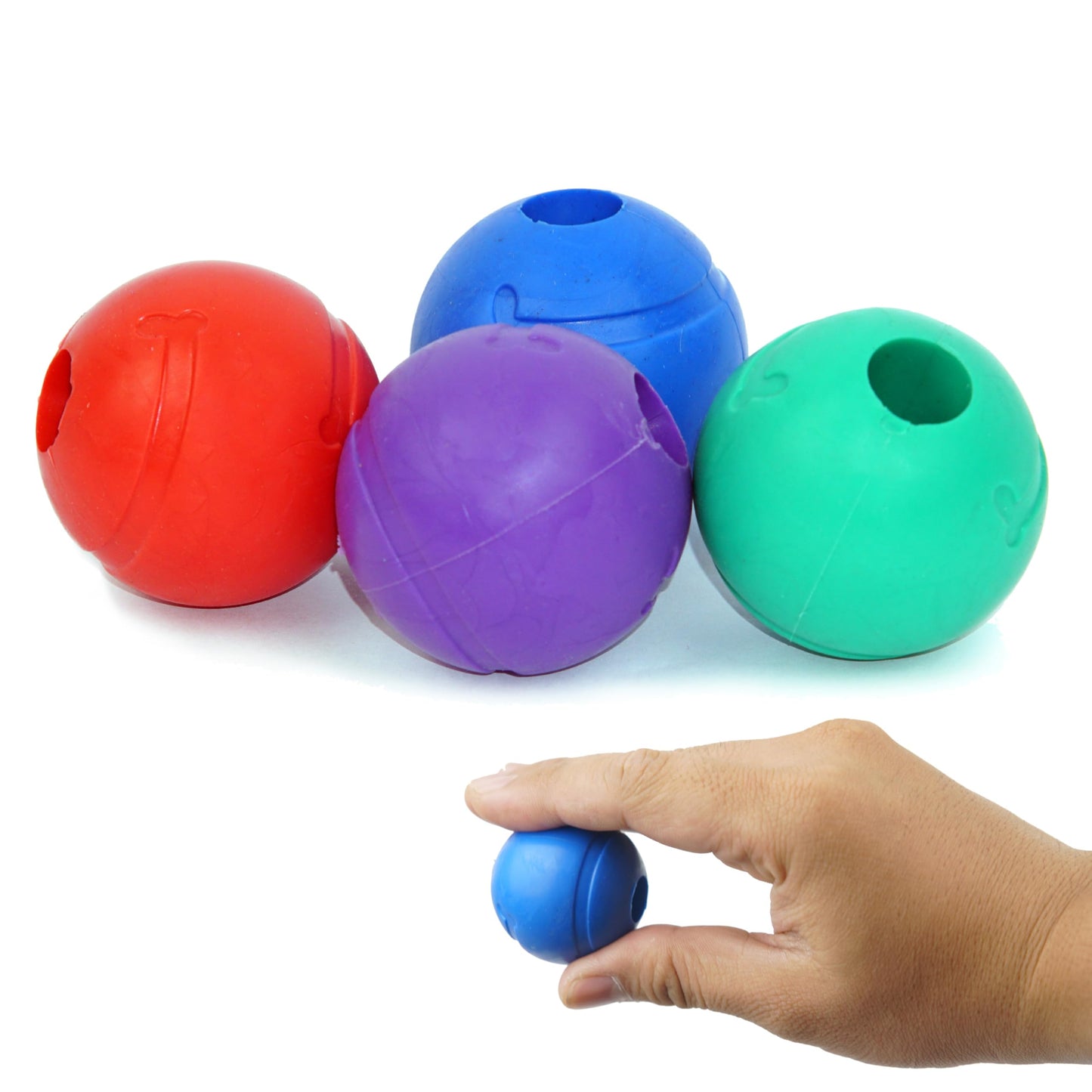 Petite Paws Balls for Aggressive Chewers - Small Dogs and Puppies Indestructible Rubber Dog Chew Toys Bulk for Miniature Toy Breeds
