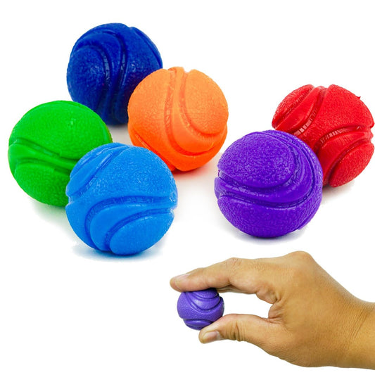 Petite Paws SuperFetch Dog Balls 1.5 Inch No Squeak Toy for Small Dogs Teething Toys for Puppies Rubber Balls for Fetch, Training, Boredom and Solo Play - 6 Pack