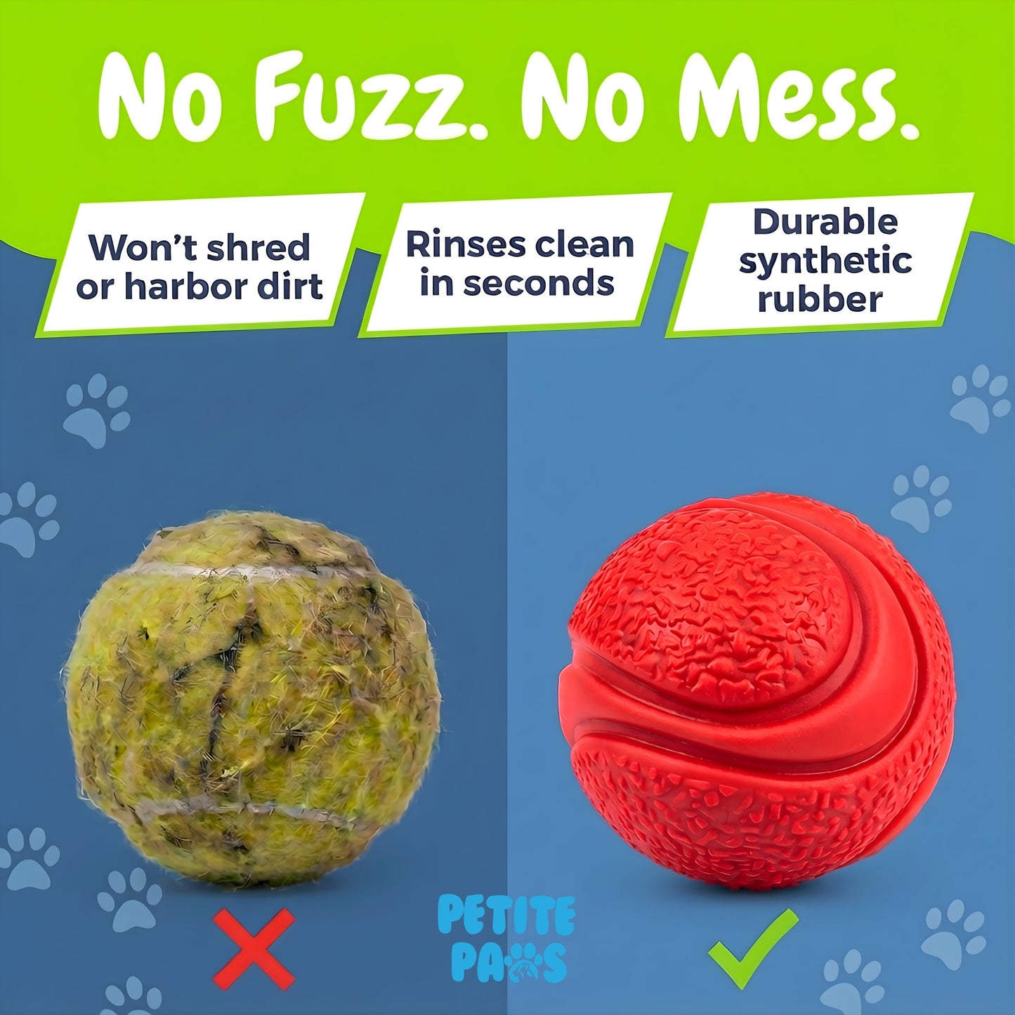 SuperFetch Dog Balls 1.5 Inch - Small Rubber Fetch Balls