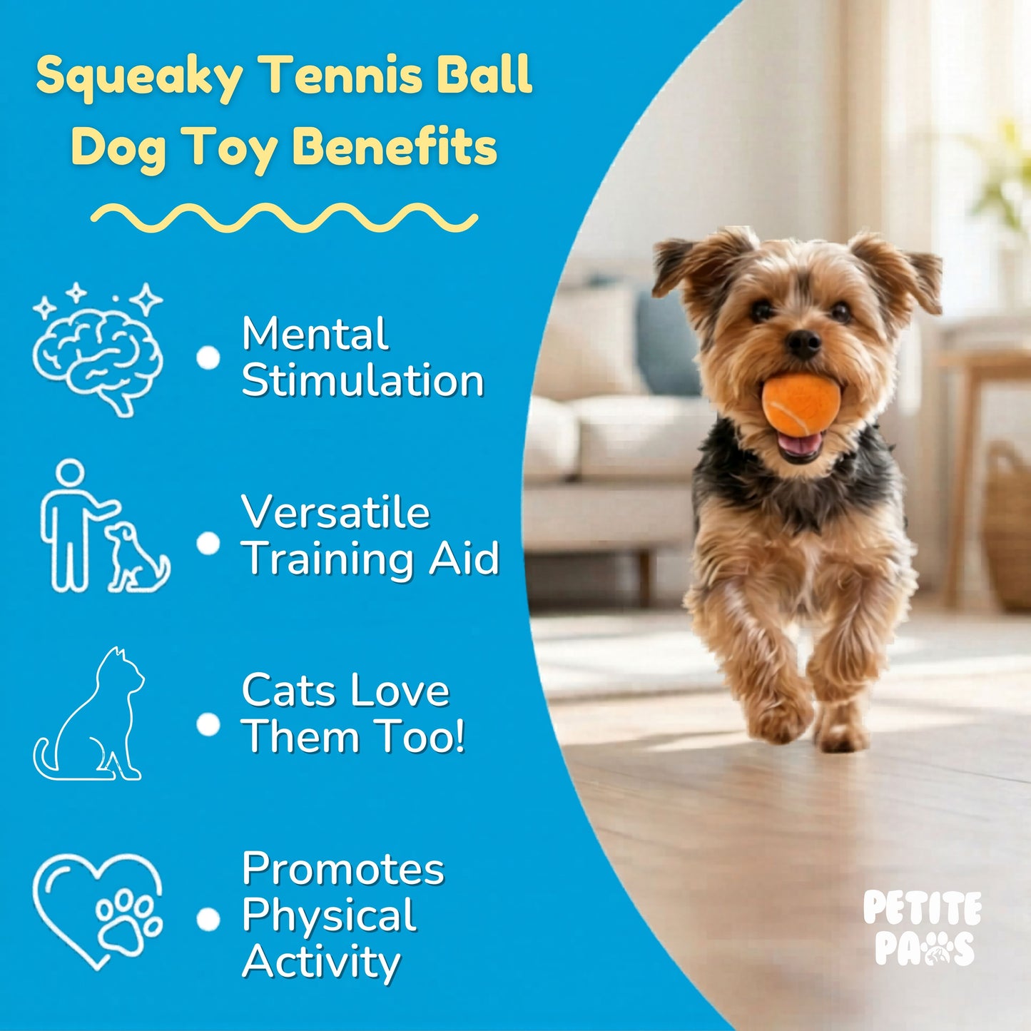 Squeaky Mini Tennis Balls for Small Dogs Puppy