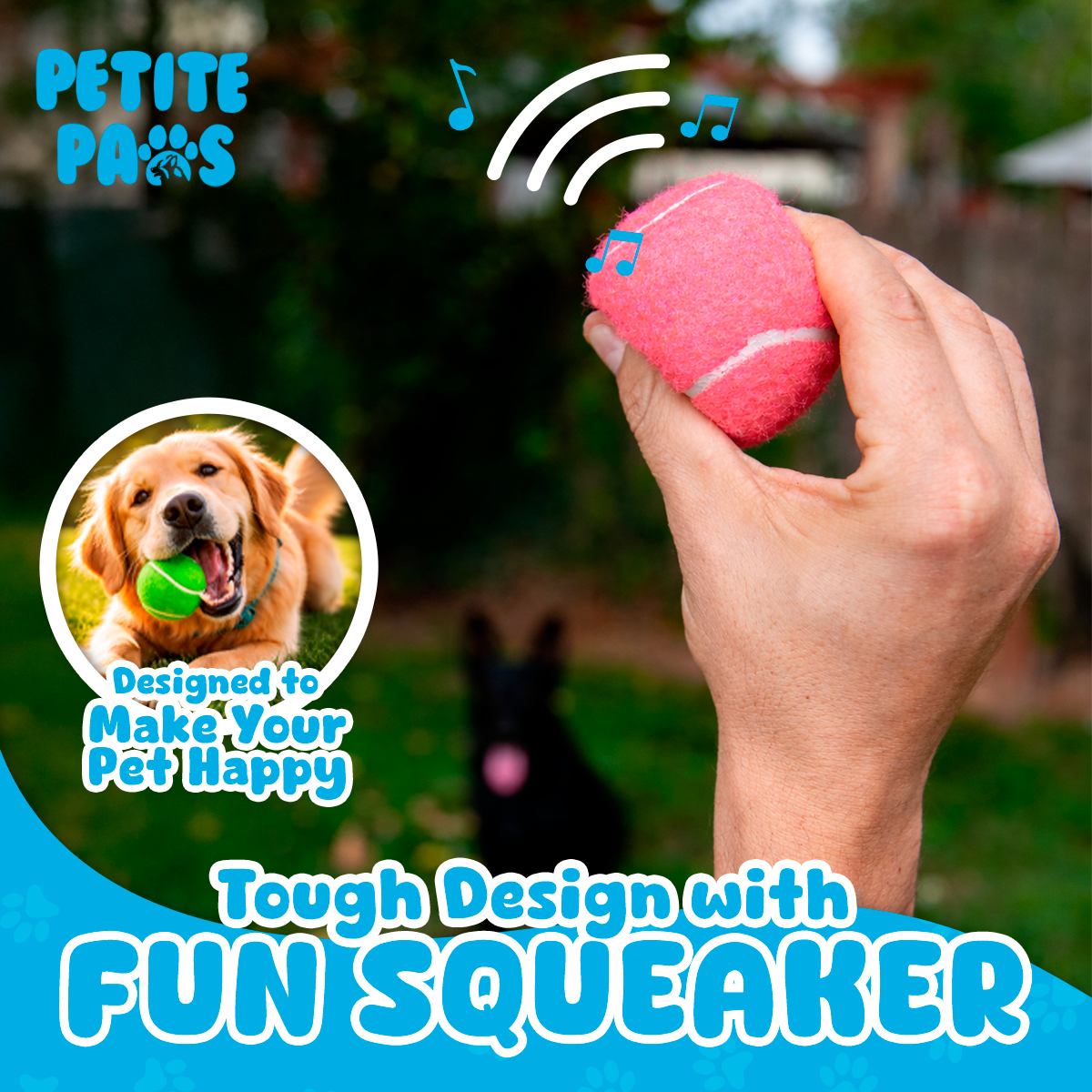 Colorful Squeaky Tennis Balls for Large Dogs and Puppies