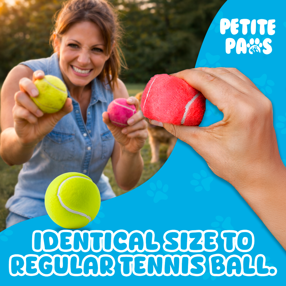 Colorful Squeaky Tennis Balls for Large Dogs and Puppies