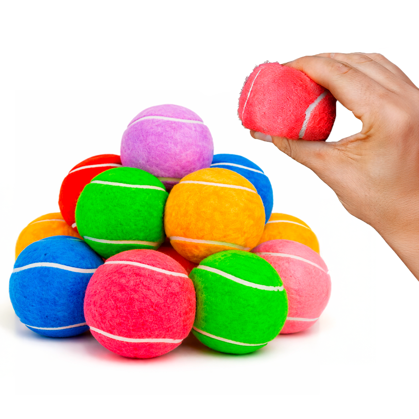 Colorful Squeaky Tennis Balls for Large Dogs and Puppies