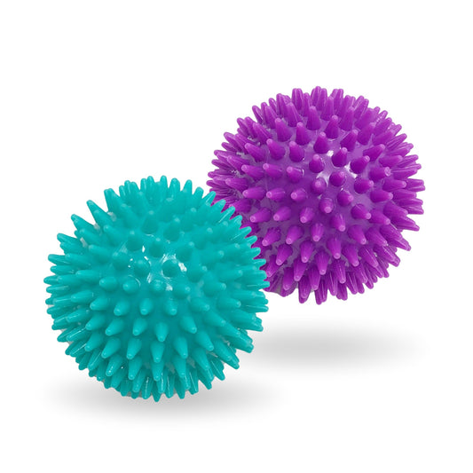 Petite Paws Spiky Dog Ball 3 Inch Squeaky Toy for Small - Medium Dogs Aggressive Chewers Puppy Teething Toys Dog Spike Ball for Training and Teeth Cleaning - 2 Pack